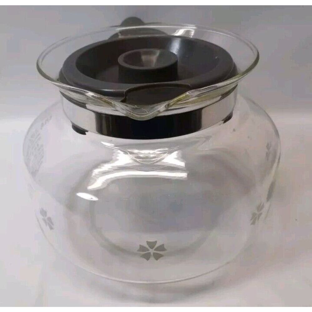 Vintage Mr. Coffee Replacement 8 - 10 Cup Glass Carafe Pot - White Flower/Daisy
